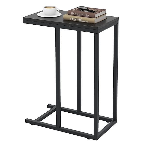 COSTWAY Beistelltisch, C-Form, Sofatisch mit Metallgestell, günstig online kaufen