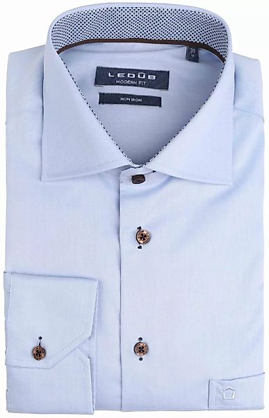 Ledub Hemd Bügelfrei Blauw - Größe 44 günstig online kaufen