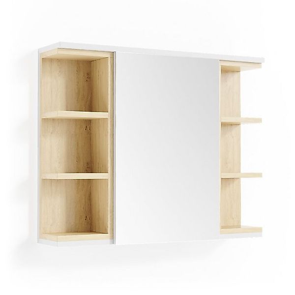 Vicco Badspiegelschrank Aquis Weiß/Sonoma 79 x 64 cm günstig online kaufen