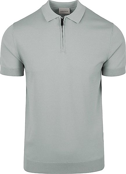 Suitable Knitted Half Zip Poloshirt Dusty Grey - Größe L günstig online kaufen