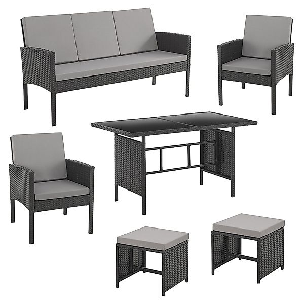 SVITA Gartenlounge-Set DENVER, (Gartenmöbel-Set), Essgruppe, Rattan, günstig online kaufen