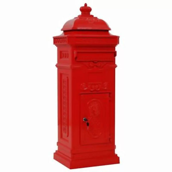 vidaXL Säulenbriefkasten Aluminium Vintage-Stil Rostfrei Rot rot günstig online kaufen