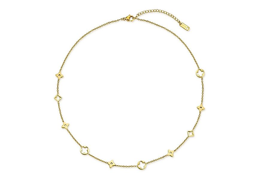 KARMA Edelstahlkette Damenhalskette Klee Gold 43 cm Edelstahl wasserfest & günstig online kaufen