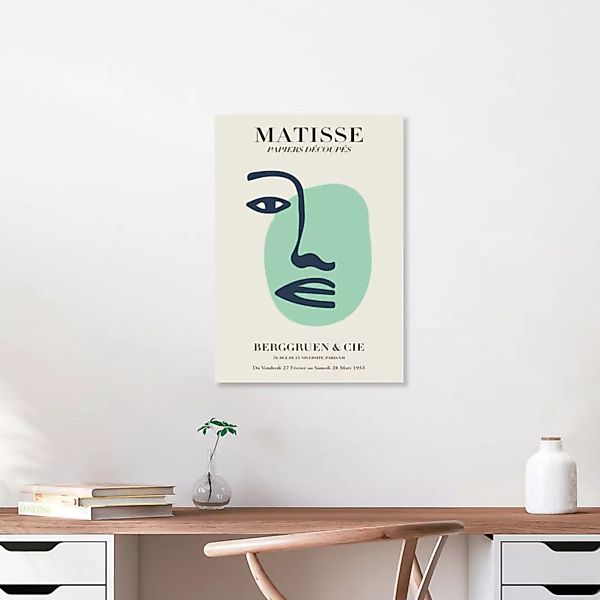 Poster / Leinwandbild - Matisse – Frauengesicht Grün-beige günstig online kaufen