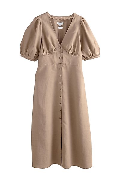 Next Midikleid Durchgeknöpftes Premium-Midikleid aus 100 % günstig online kaufen