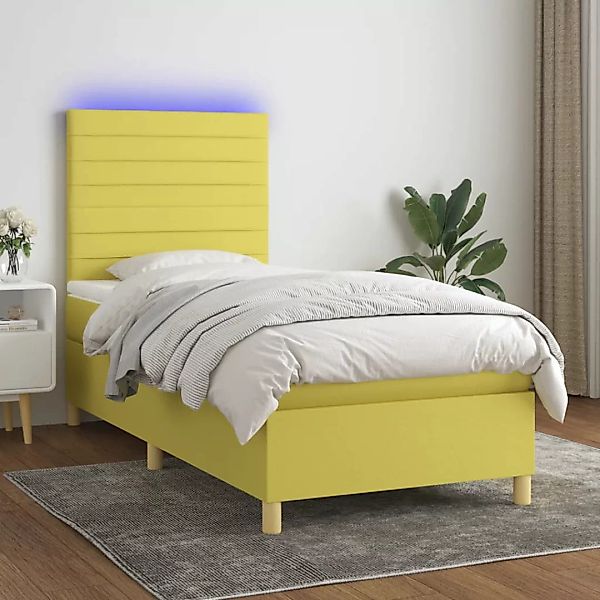 Vidaxl Boxspringbett Mit Matratze & Led Grün 80x200 Cm Stoff günstig online kaufen