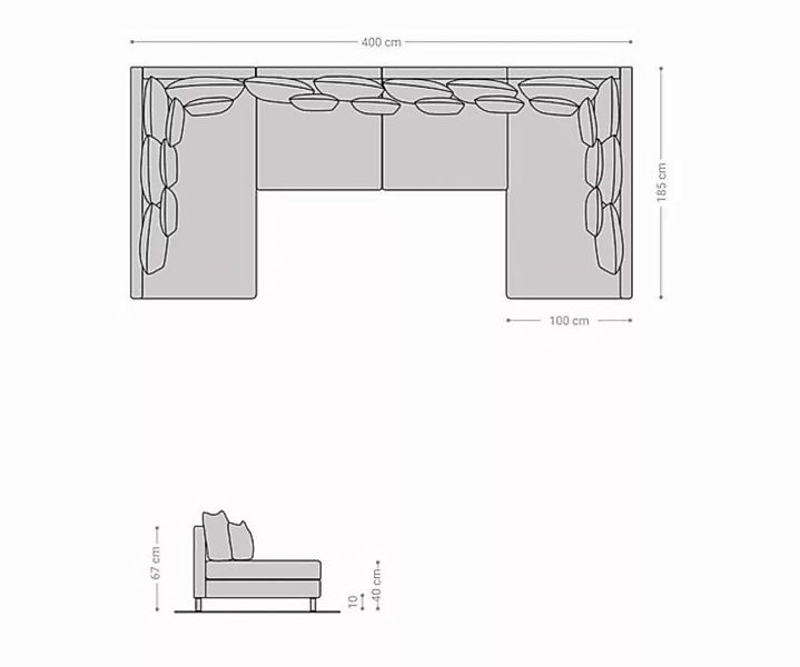 DELIFE Wohnlandschaft Clovis, XL Weiss Hellgrau Wohnlandschaft Modulsofa günstig online kaufen