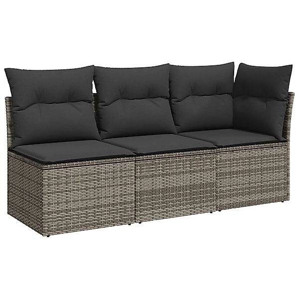 vidaXL Loungesofa Gartensofa mit Kissen 3-Sitzer günstig online kaufen