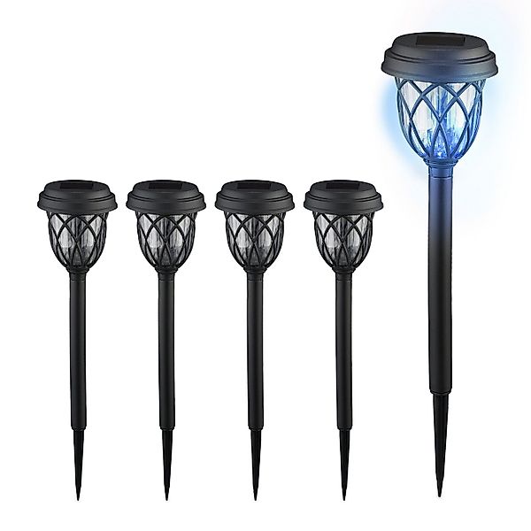relaxdays LED Solarleuchte Solarlampen-Set Laterne, 5er Pack günstig online kaufen