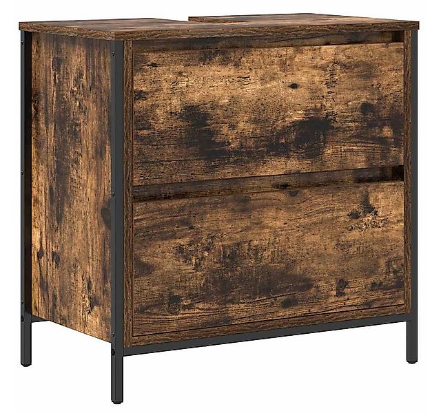 vidaXL Badezimmerspiegelschrank Waschbeckenunterschrank mit Schubladen Räuc günstig online kaufen