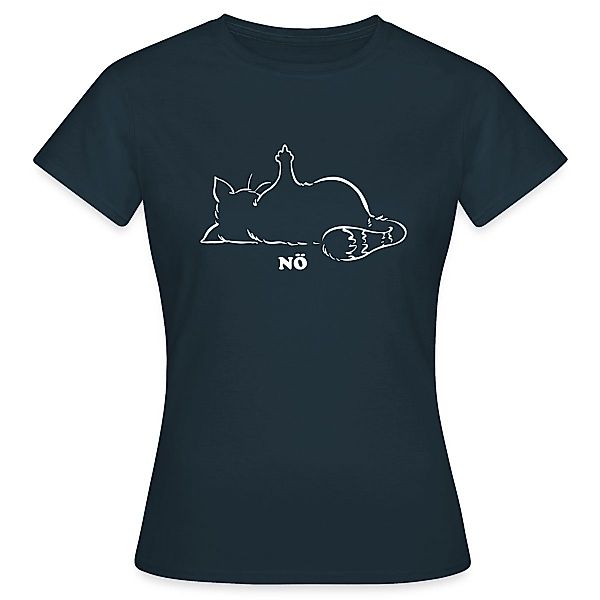 Spreadshirt T-Shirt Katze Nö Neinsager Mittelfinger günstig online kaufen