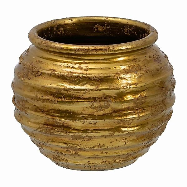 Blumentopf 30 X 30 X 27 Cm Aus Keramik Gold günstig online kaufen