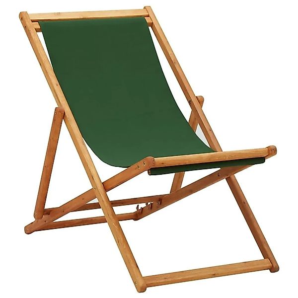 vidaXL Strandstuhl Klappbar Eukalyptusholz und Stoff Grün 310315 günstig online kaufen