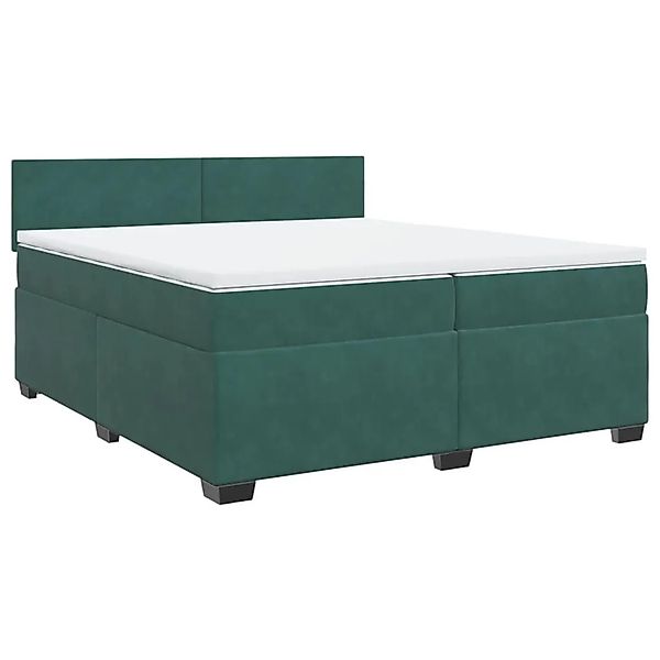 vidaXL Boxspringbett mit Matratze Dunkelgrün 200x200 cm Samt 3288699 günstig online kaufen