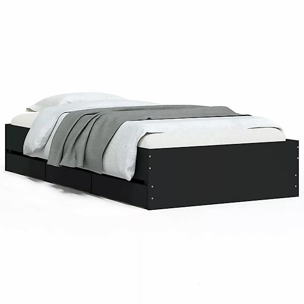 vidaXL Bettgestell mit Schubladen Schwarz 90x200 cm Holzwerkstoff1956849 günstig online kaufen