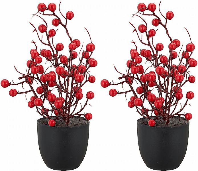 Creativ green Winterliche Kunstpflanze "Beerenbäumchen" in niedlicher Größe günstig online kaufen