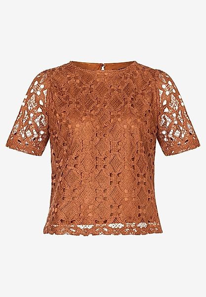 Spitzenbluse, clay brown, Sommer-Kollektion günstig online kaufen