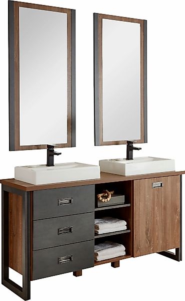 Home affaire Badmöbel-Set "Detroit, Bad im Industrialdesign, 2-teiliges Bad günstig online kaufen