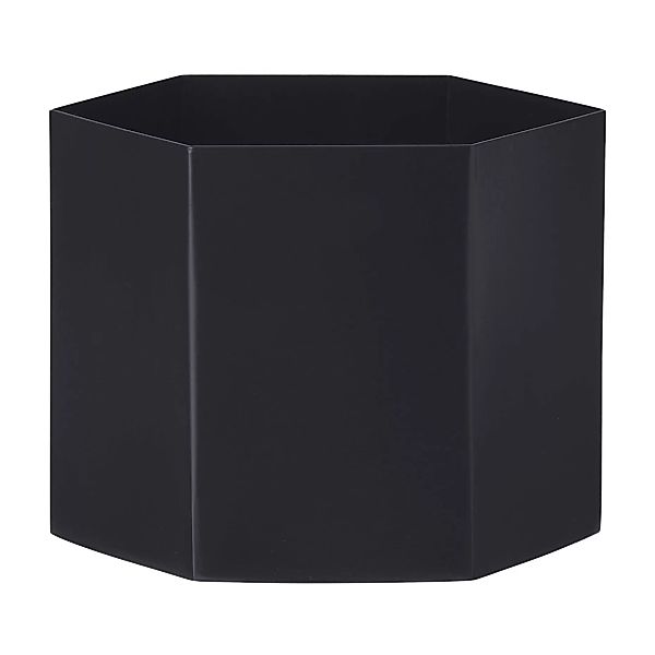 ferm LIVING - Hexagon Aufbewahrungsbehälter XL - schwarz/matt/H x Ø 14x18cm günstig online kaufen