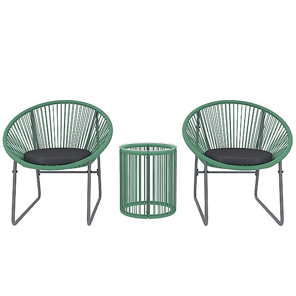 Outsunny Balkonmöbel Set Stahl PE-Rattan 72L x 73B x 77H cm günstig online kaufen