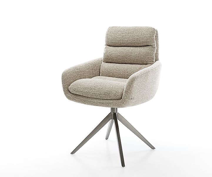 Drehstuhl Abelia-Flex mit Armlehnen Webstoff Soft Beige Kreuzgestell breit günstig online kaufen
