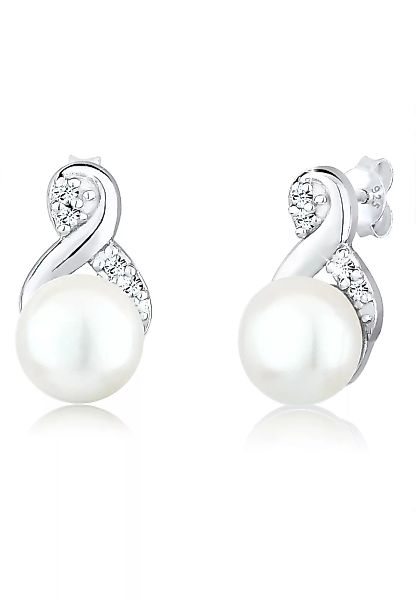 Elli Paar Ohrstecker "Infinity Perle Kristalle 925 Silber" günstig online kaufen