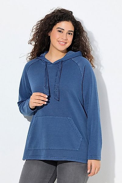 Ulla Popken Sweatshirt Hoodie Vintage-Look verzierte Kordel Langarm günstig online kaufen
