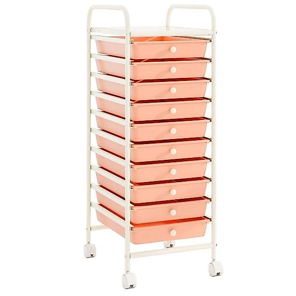 Costway Rollwagen mit Schubladen Rollcontainer Badrollwagen Hellrosa günstig online kaufen