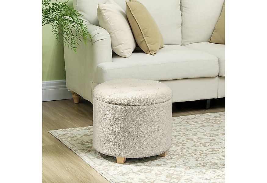 HOMCOM Sitzhocker mit Stauraum, Deckel, Kaschmiroptik (Truhenbank, 1 St., P günstig online kaufen