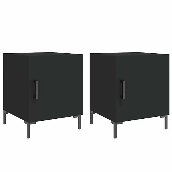 vidaXL Nachttische 2 Stk Schwarz 40x40x50 cm Holzwerkstoff Modell 4 günstig online kaufen