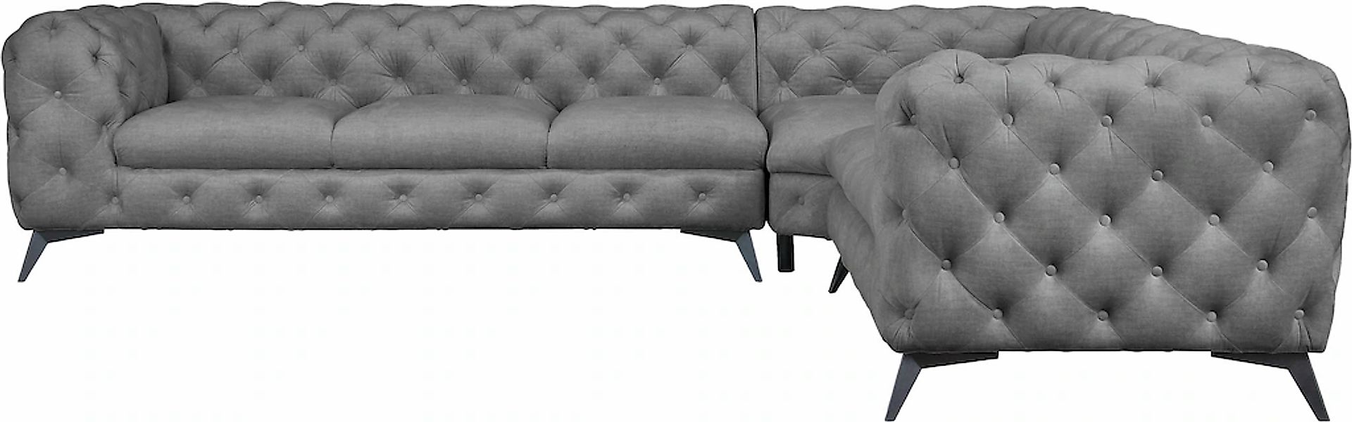 Home affaire Chesterfield-Sofa "Ecksofa GLYNIS L-Form mit Wellenunterfederu günstig online kaufen