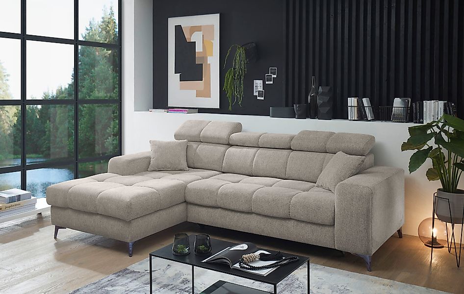 ED EXCITING DESIGN Ecksofa »Sydney L-Form«, (2 St.), frei im Raum stellbar, günstig online kaufen