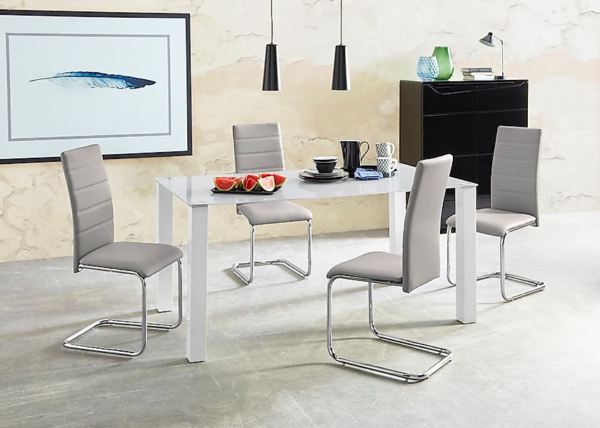 OTTO home Essgruppe "Normadora" Set, 5 Stk. tlg. mit Glastisch, Freischwing günstig online kaufen