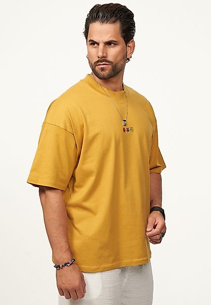 SOULSTAR T-Shirt mit Stickerei Herren Oversize-Fit Kurzarm Shirt mit Rundha günstig online kaufen