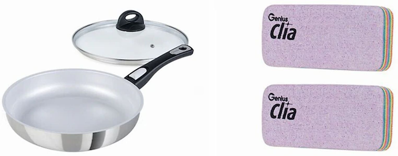 Genius Bratpfanne »Cerafit Steel, inkl. Rainbow Schwämme, Set 4-tlg.«, Edel günstig online kaufen