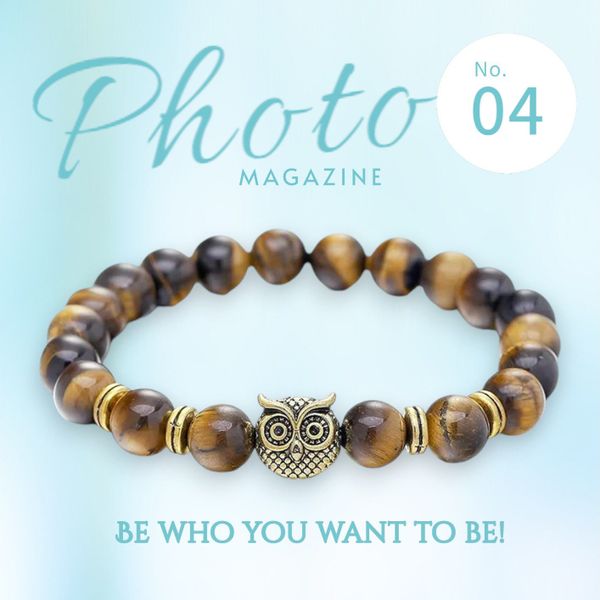 KARMA Perlenarmband Eule Braun, Weiß od. günstig online kaufen