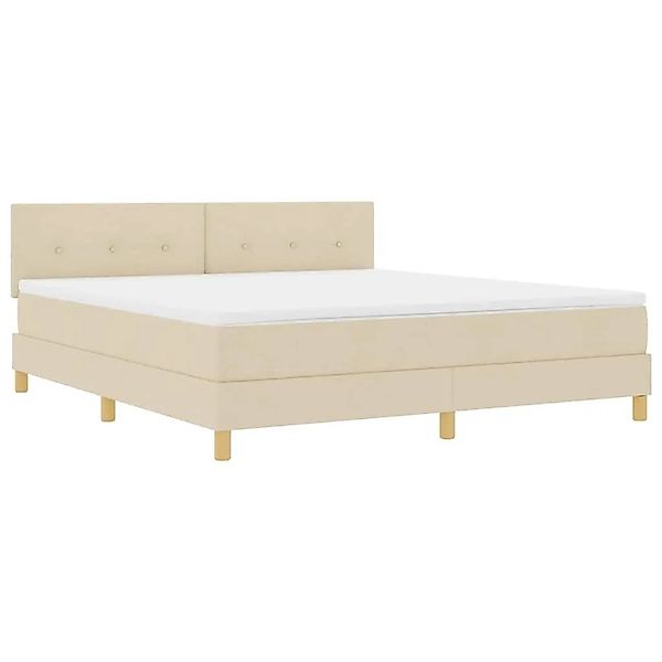 vidaXL LED Boxspringbett mit Matratze mit LED Creme 180 x 200 cm Stoff 3342 günstig online kaufen
