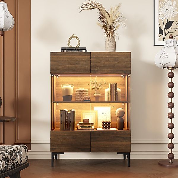 FUFU&GAGA Glasvitrine Vitrinenschrank mit Glastüren und günstig online kaufen