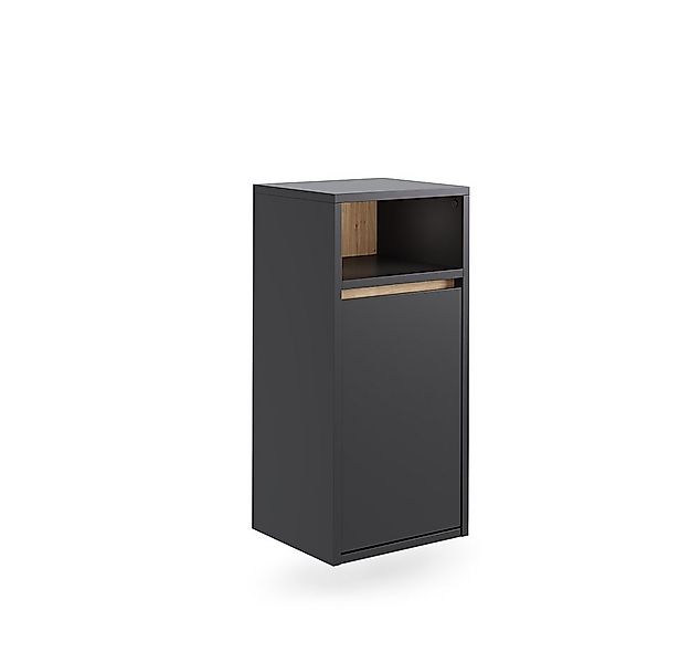 Vicco Wäscheschrank Viola, Grau/Artisan/Artisan, 38 x 80 cm mit Wäschkorb günstig online kaufen
