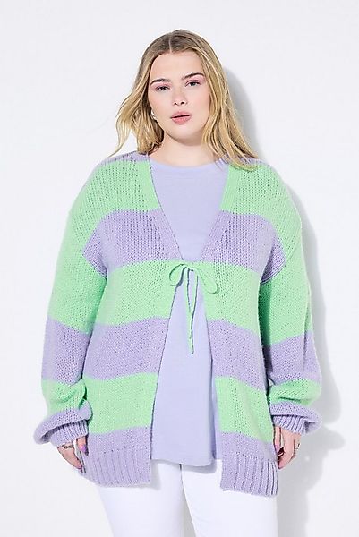 Studio Untold Strickjacke Strickjacke oversized Blockstreifen Bindeband günstig online kaufen