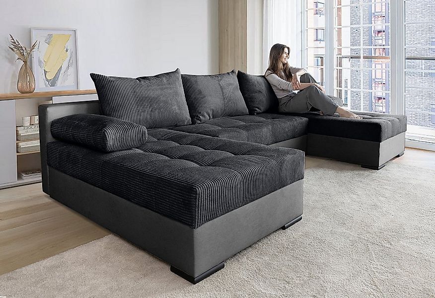 COLLECTION AB Wohnlandschaft Josy U-Form, B: 269 cm, mit Bettfunktion & Bet günstig online kaufen