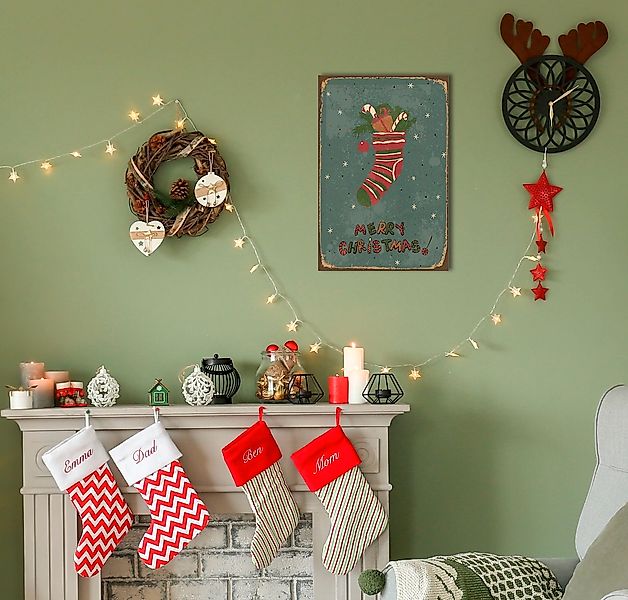 queence Metallbild "Merry Christmas", Schriftzüge-Schriftzug-Weihnachten, ( günstig online kaufen