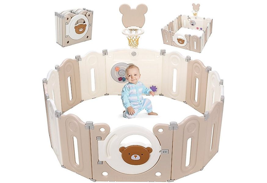 TLGREEN Laufgitter Baby Laufstall XXL,143×143×64cm, Faltbar Krabbelgitter,m günstig online kaufen