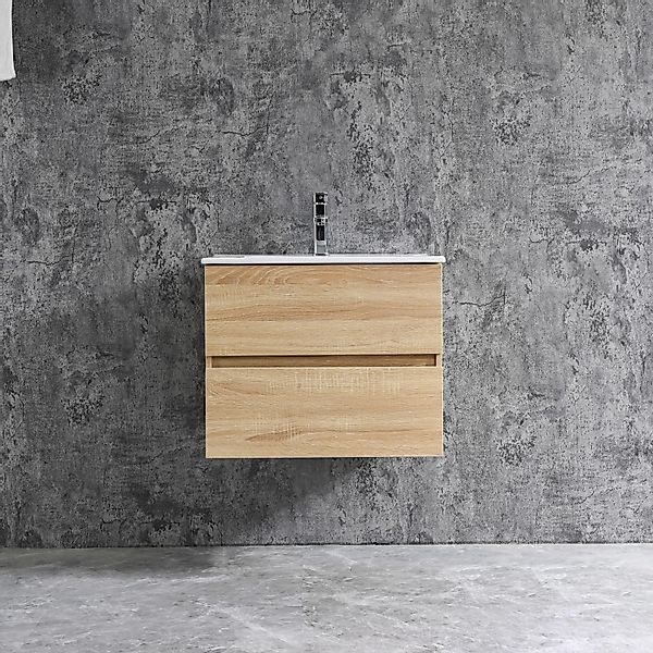 Sanotechnik Einzelwaschtisch Corbo 60 cm Braun Matt mit Softclose günstig online kaufen