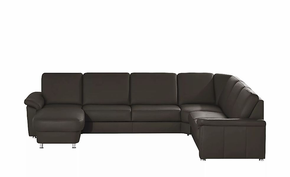 meinSofa Wohnlandschaft Leder Carolin ¦ braun ¦ Maße (cm): B: 330 H: 91 T: günstig online kaufen