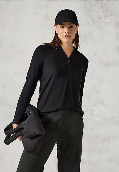 Blusenshirt mit Materialmix günstig online kaufen
