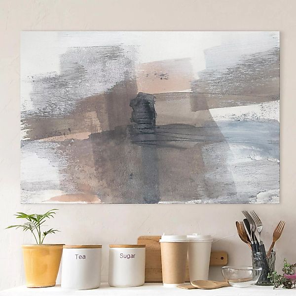 Leinwandbild Abstrakt - Querformat Schattierungen in Sepia I günstig online kaufen