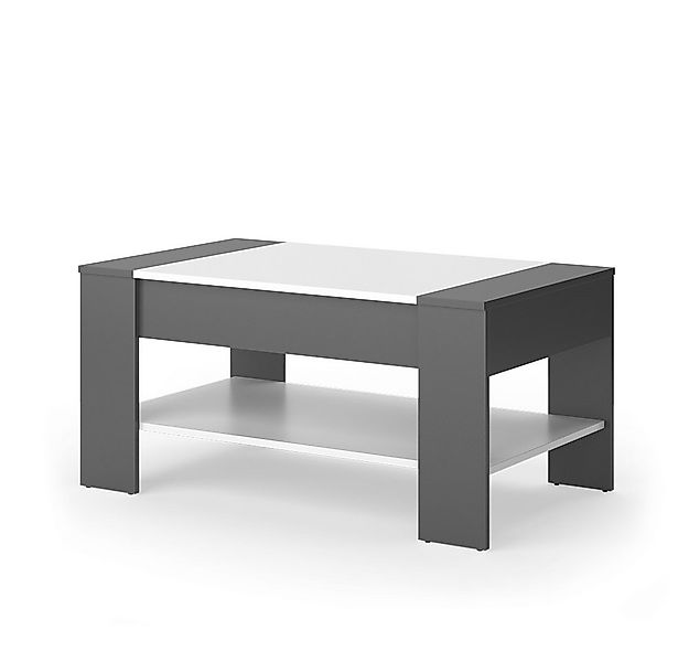 Vicco Couchtisch August, Anthrazit/Weiß, 99.6 x 58.8 cm mit Schublade (1-St günstig online kaufen