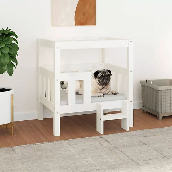 Vidaxl Hundebett Weiß 65,5x43x70 Cm Massivholz Kiefer günstig online kaufen