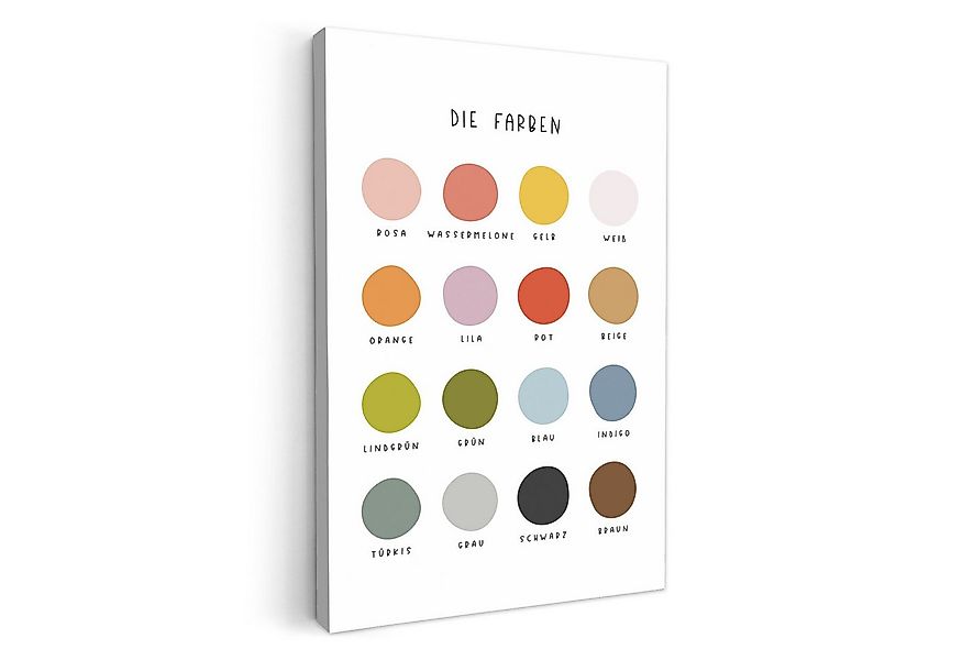 OneMillionCanvasses® Leinwandbild Pädagogisch - Lernfarben - Farbenfroh - W günstig online kaufen